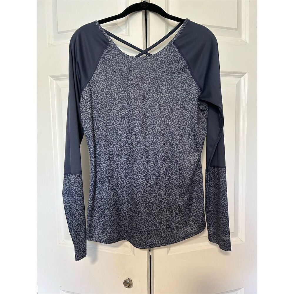 Columbia Women's M Blue Animal Print Long Sleeve Top Casual Spring